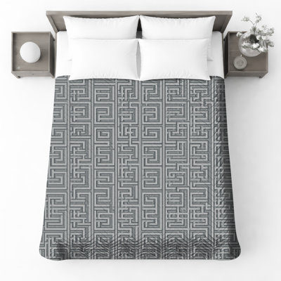 Labyrinth Maze Pattern Quilted Bedspread All Sizes