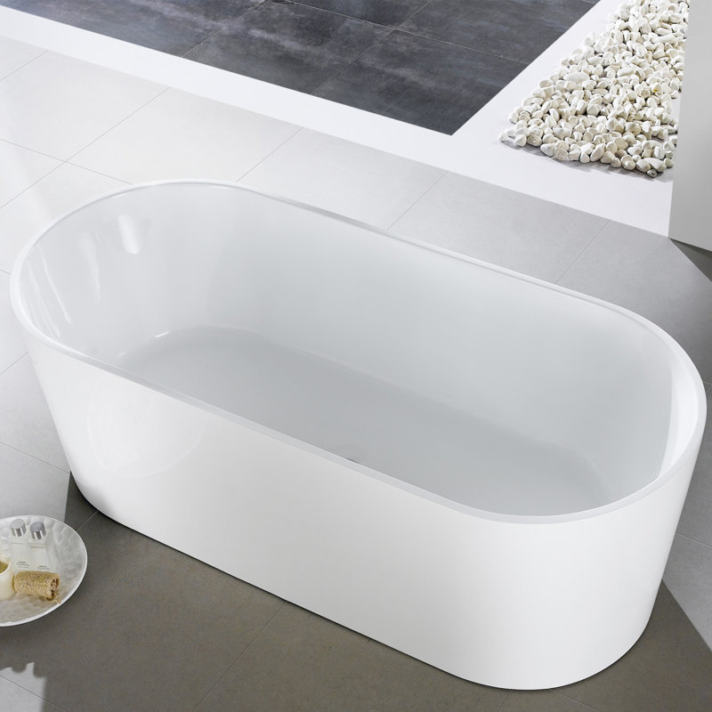 Chloe 59'' x 29.5'' Soaking Acrylic Bathtub