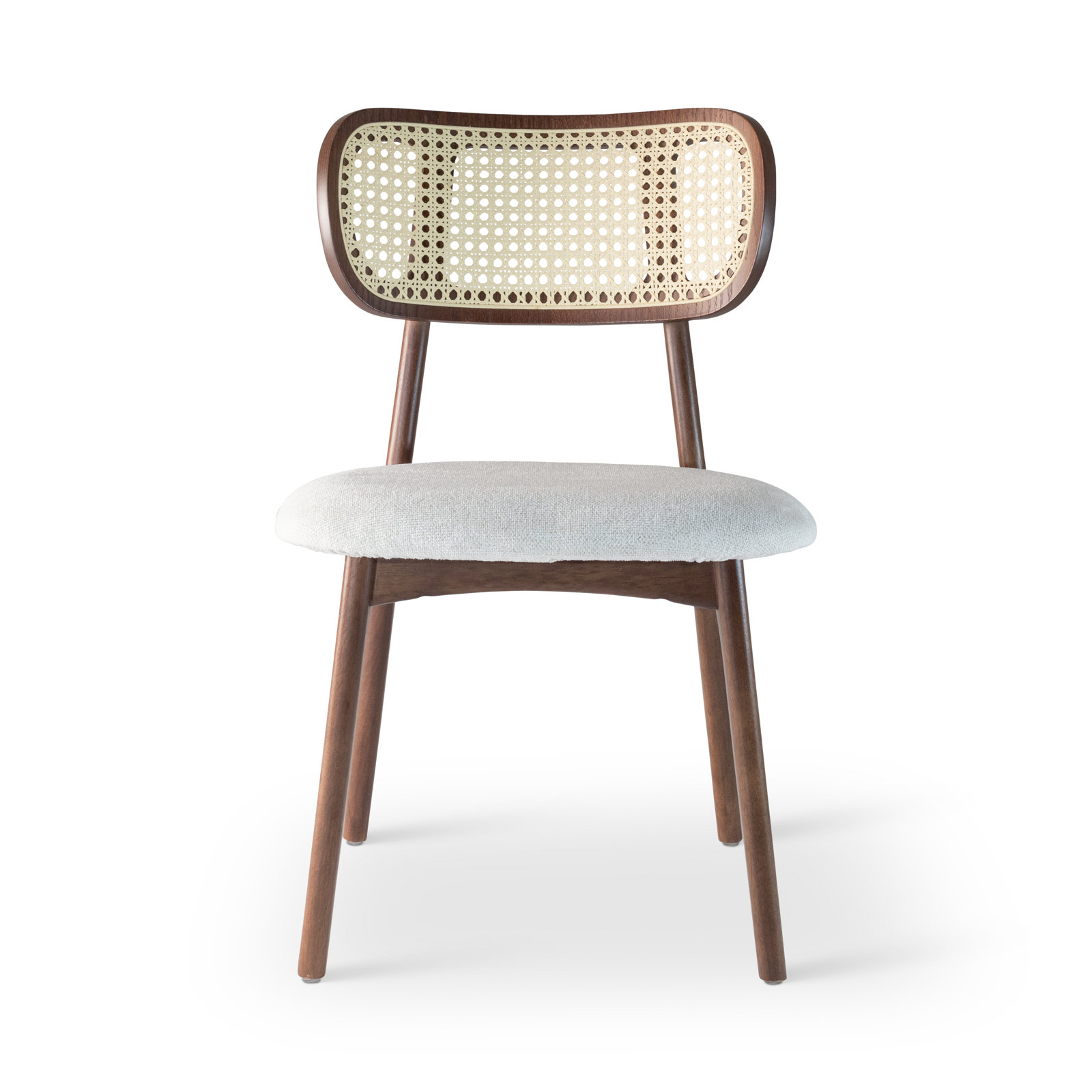 Anela Claudia Cane Side Chair, Nogal