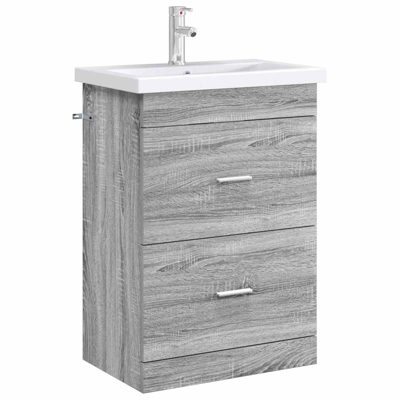 56cm Bathroom Vanity Base Only, Grey Sonoma