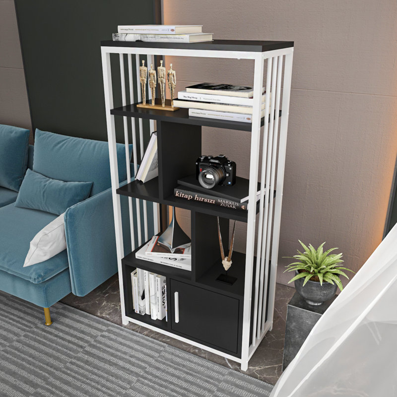 Valero 120cm H x 60cm W Bookcase, Anthracite, White