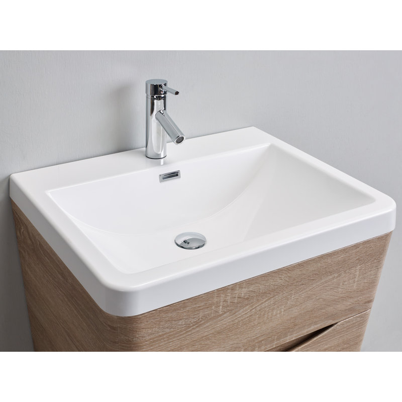 Ensemble de meuble-lavabo simple 25 po Caddric, Chêne blanc