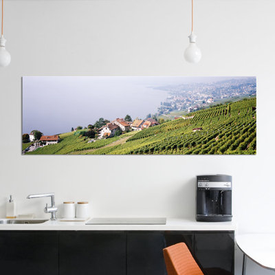 « hillside penteing vignobles, lausanne, vaud, switzerland », reproduction de photo sur toile