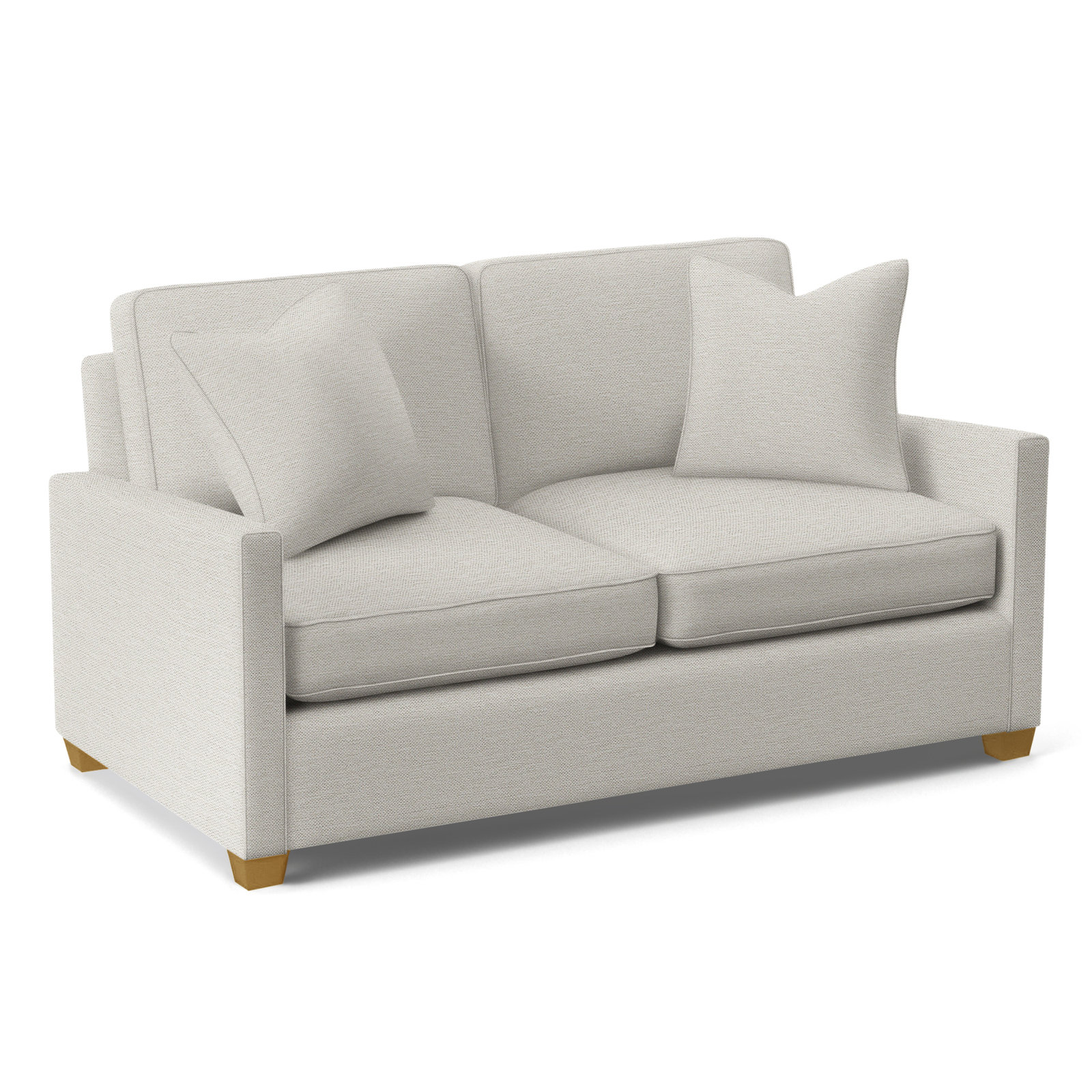 Nicklaus 68'' Upholstered Sleeper Sofa, Honey Finish, White Performance Fabric; 0851-94, 5" Innerspring Mattress