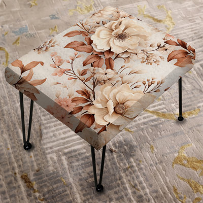 Vintage Florals V - Plants Rectangle Ottoman