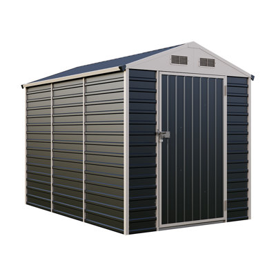 6x8 FT Metal Apex Roof Garden Tool Storage Shed