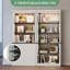 Bibliothèque haute Duanna avec portes et armoire de rangement, bibliothèque à 5 niveaux avec lumières réglables