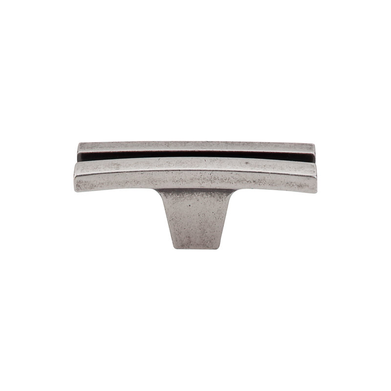 Flared 2 5/8" Length Geometric Knob, Pewter Antique