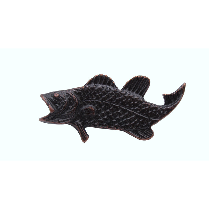 Poignée fantaisie poisson 2 3/8 po, Étain
