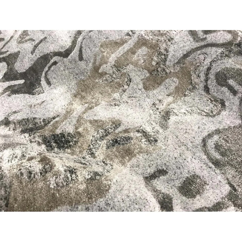 Abstract Area Rug in Black/Brown/Charcoal/Gray, Rectangle 6' x 9'