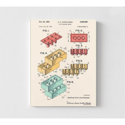 LEGO Brick Patent Print – Vintage Toy Building Block Blueprint Poster