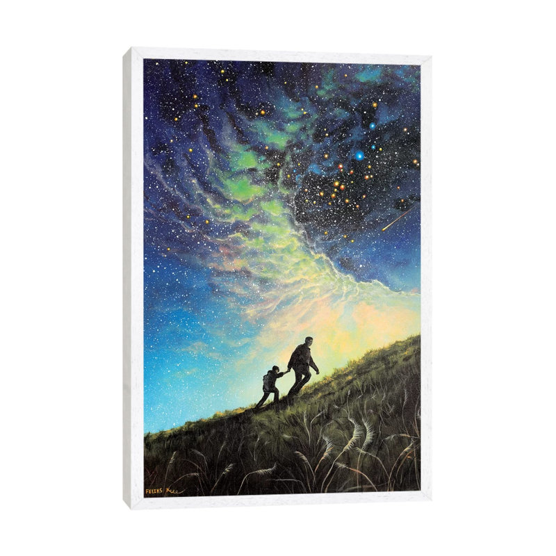 My Guiding Light - Painting on Canvas, 66.04 cm H x 45.72 cm W, White Floater Framed