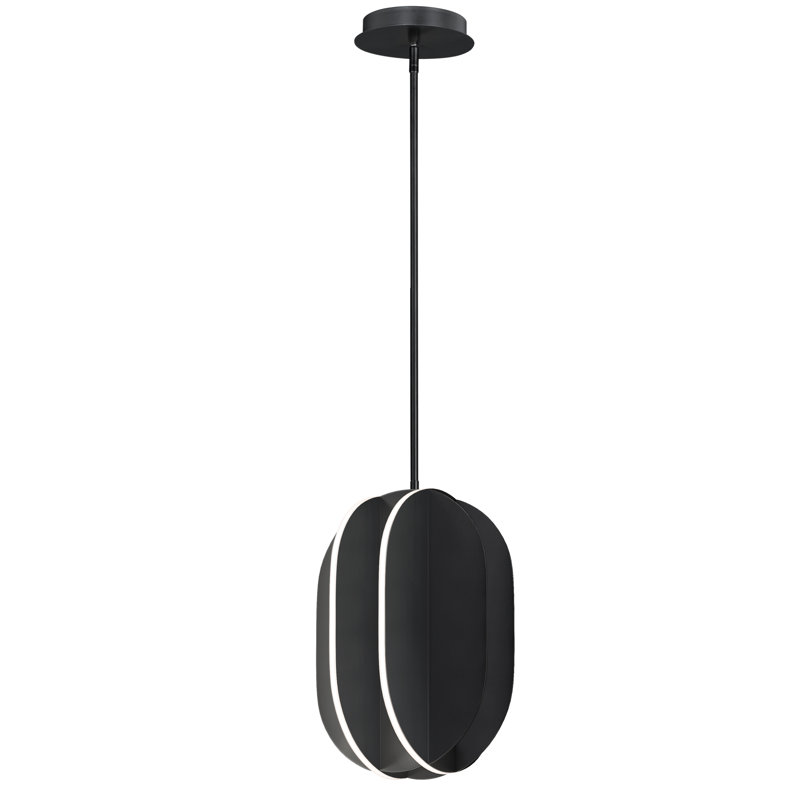 Luminaire suspendu 1 lumière, Noir, H 14,25 po x l 9,75 po x P 9,75 po