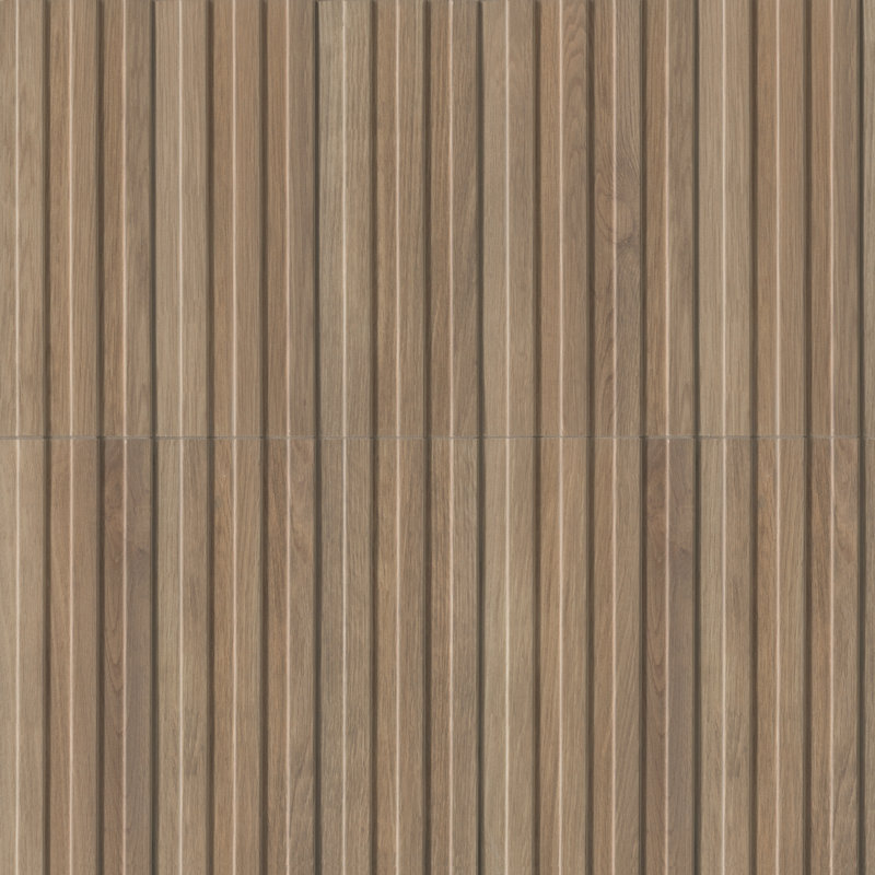 Serata Vibra 6 in. x 16 in. Matte Porcelain Fluted Wood Look Wall Tile, Savanna