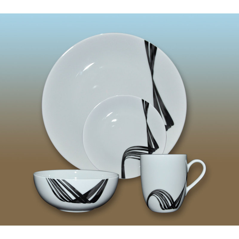 Claraville 4 Piece Porcelain China Dinnerware Set