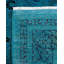 Tapis bleu / noir / vert surdimensionné nouvel âge 6 pi 1 po x 9 pi 2 po Overdyed