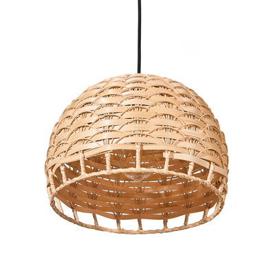 Luminaire suspendu moderne en rotin 14 po