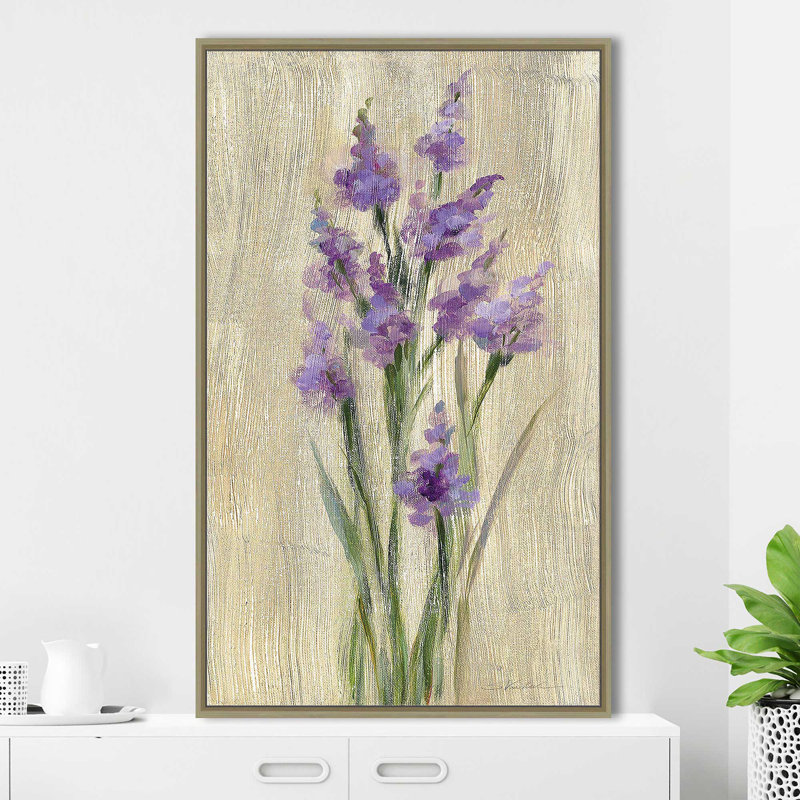 «Farm Flower II» par Silvia Vassileva - Peinture, Cadre flottant champagne, H 43,5 po x l 27,5 po x P 2 po