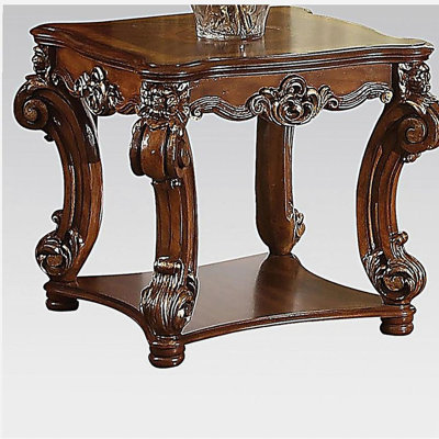 Cherry End Table with Bottom Shelf