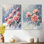 Hiver, pivoines glacées dans la forêt I - ensemble de 2 reproductions d'art mural botanique en métal