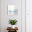 Key storage box, Opens to the right, 30x30x5, White, The sea and gentle waves under a blue sky, 