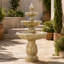 Statue de fontaine de jardin en cascade à 3 niveaux avec pompe
