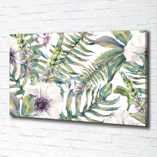 Bay Isle Home Ferns And Flowers - Wrapped Canvas Art Prints | Wayfair.co.uk