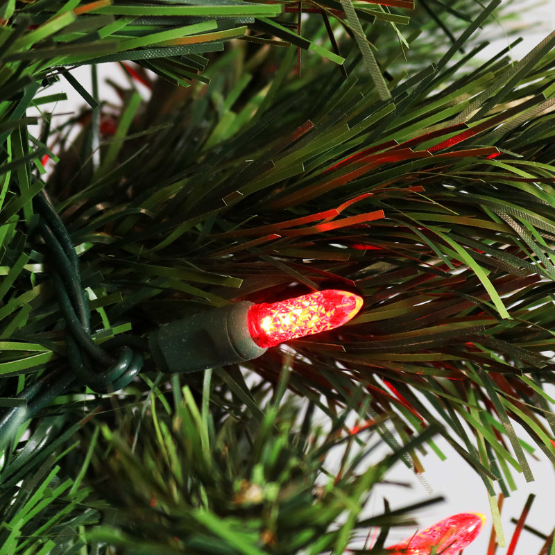 70 LED 21' M6 Faceted Christmas String Lights, Red