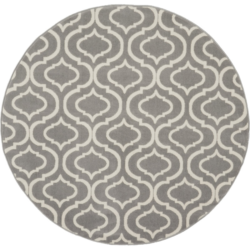 Tapis gris tissé à la machine 5 pi