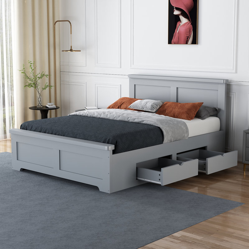 Lando Storage Bed, Grey, Double (4'6)