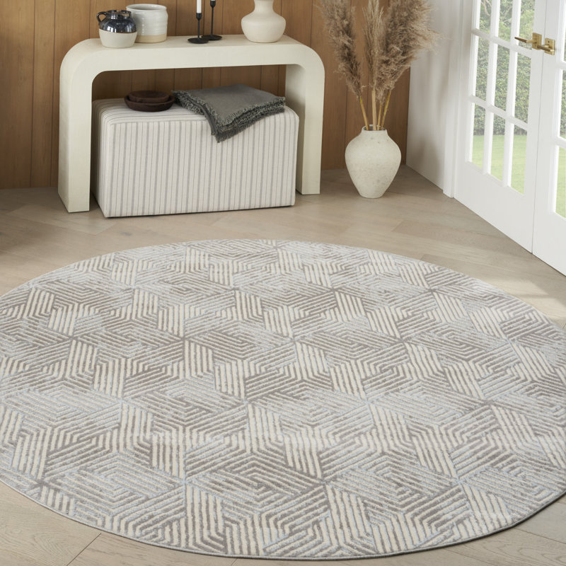 Averiana Geometric Area Rug, Round 8'