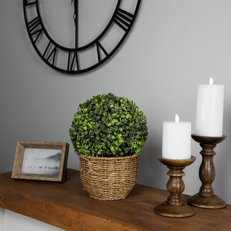 Plante de jardin en forme de buis artificiel vert et noir 12,5 po