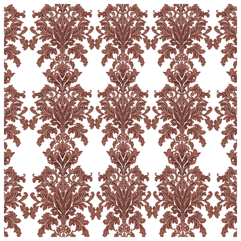 Housses de couette à motif damassé brun, Lit simple