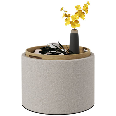 Table basse ronde avec repose-pieds avec plateau rabattable, table basse moderne, table basse