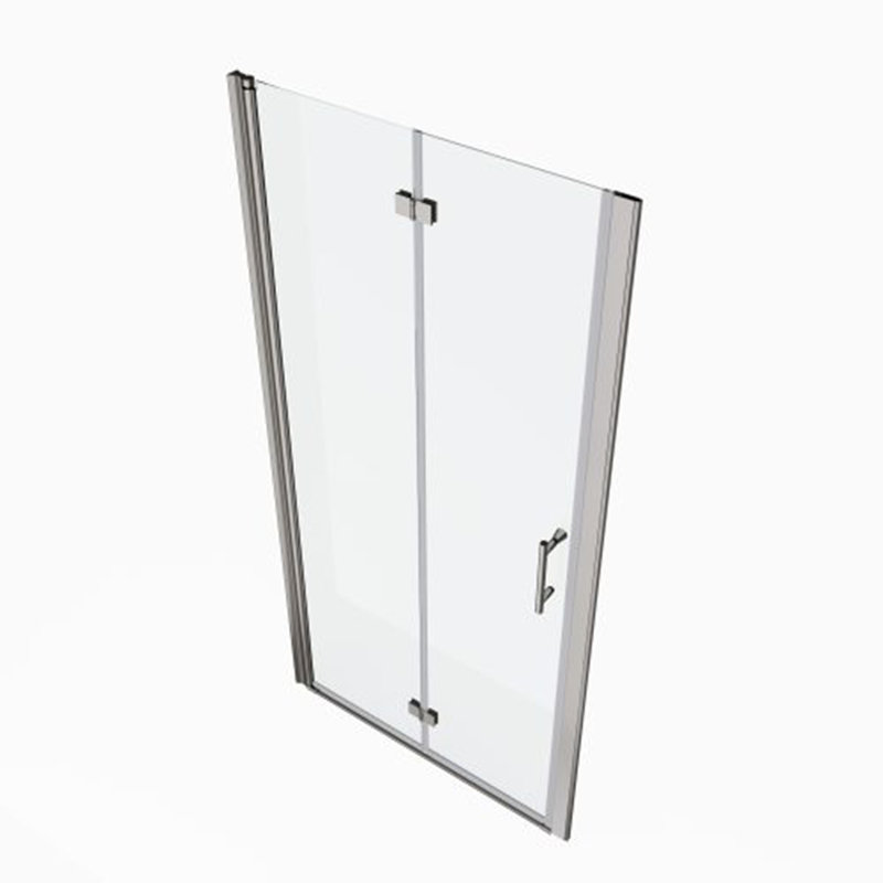 Porte de douche universelle pivotante avec verre trempé, Chrome