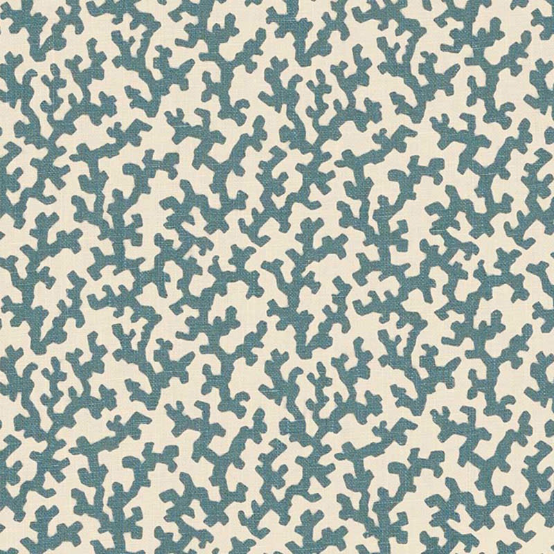 Tissu Schumacher x Veere Grenney, Bleu paon