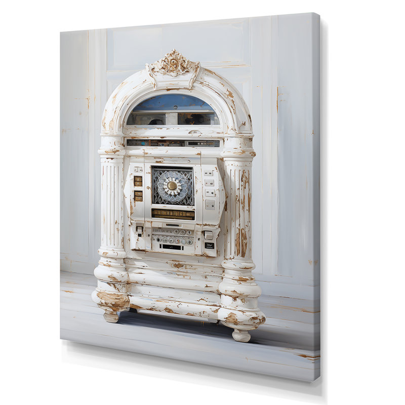 Minimalist Jukebox Melody 2 - Jukeboxes, art mural, Toile tendue, H 40 po x l 30 po x P 1,5 po