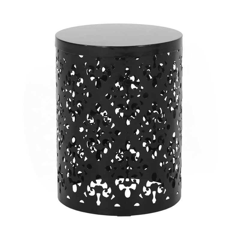 Outdoor Metal End Table -Large, Black