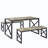 Aithan 3-Piece 55 Inch Gray Dining Table Set with Benches, Rustic Kitchen Table Set for Small Spaces, Modern Farmhouse Dining Set with Bench for Kitchen & Dining Room-2009791582-1960973246
