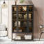 Grande vitrine 67,25 po en fer avec verre à 3 côtés et lumières DEL