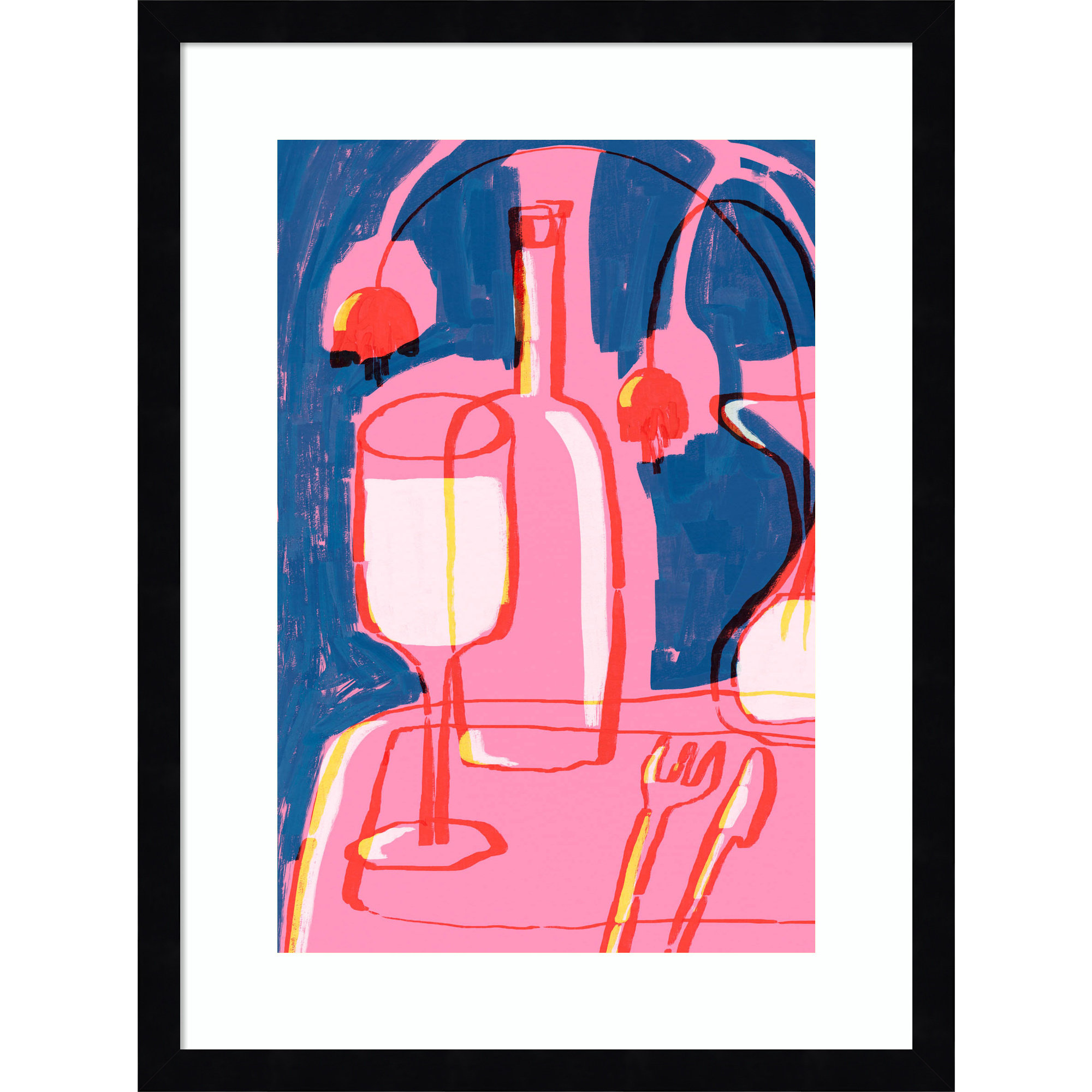 Neon Still Life No 4 by Treechild Wood Framed Wall Art Print, Black, 21" H x 16" W