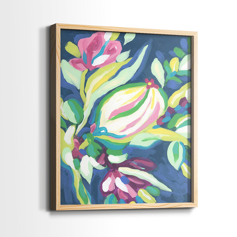Blue Tropics III - reproduction encadrée de qualité supérieure - prête à être accrochée - aucun clou requis - aucun clou requis