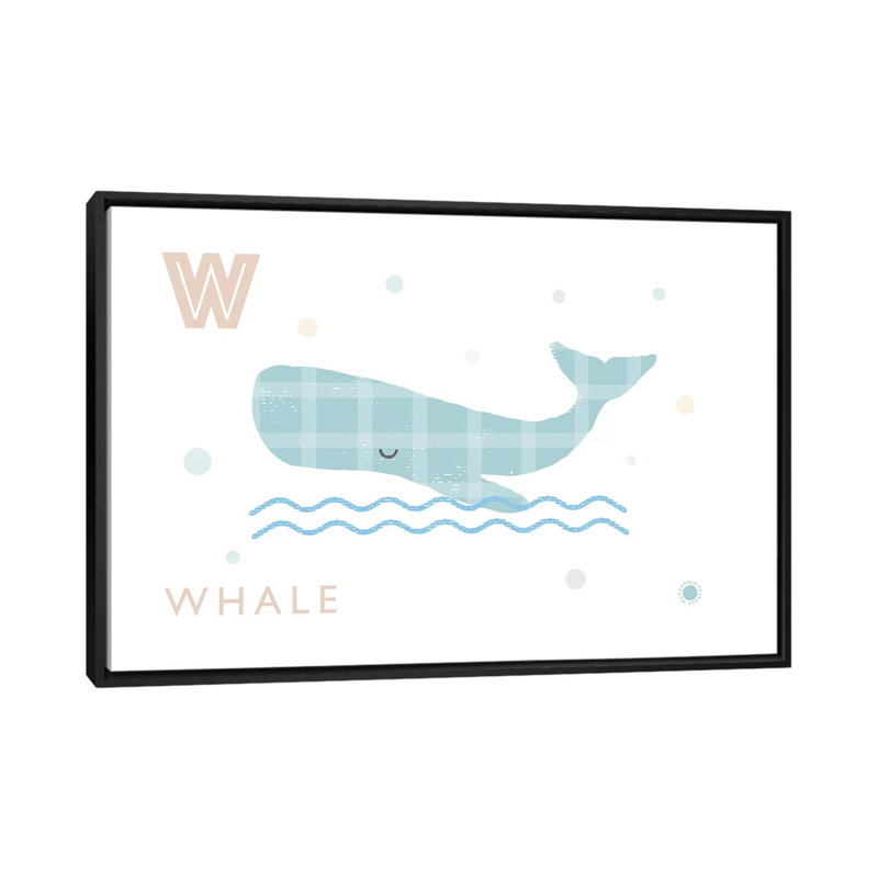 Baleine - imprimé, H 40 po x l 60 po x 1,5 po, Toile avec cadre noir, Aucun mat