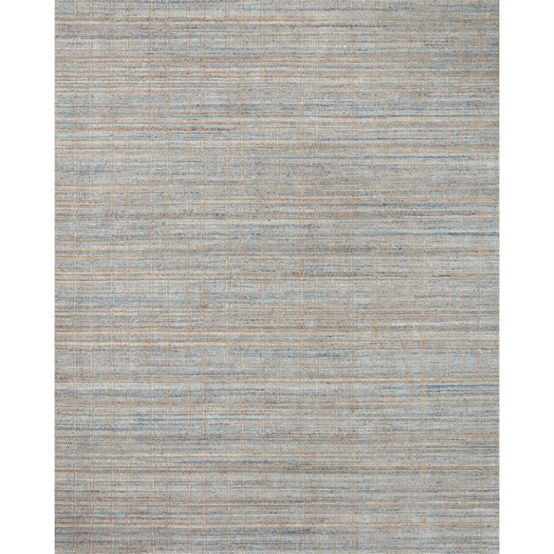 Tapis brun / bleu ciel tissé à la main Jamie, Carré 1 pi 6 po