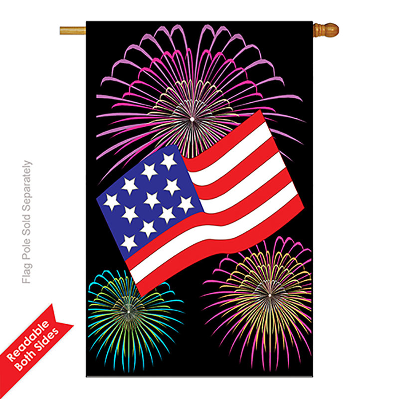 Drapeau de maison en polyester 40 x 28 po Nareg Us Fireworks