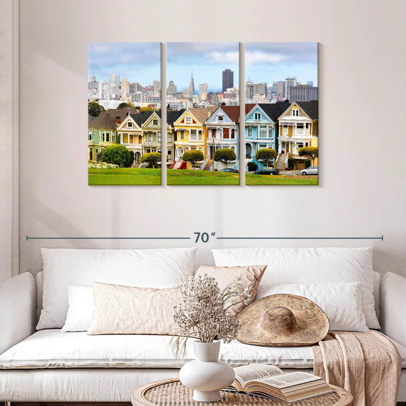 Rorry Painted Ladies With Skyline II, 28" H x 45" W