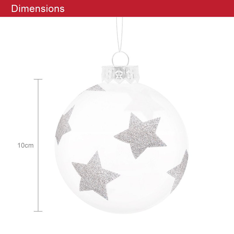 10cm Solid Colour Shatterproof Bauble, Silver