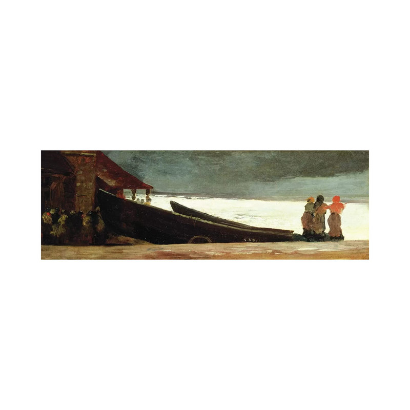 Watching A Storm On The English Coast by Winslow Homer - Panoramic Painting on Canvas, Wrapped Canvas