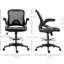 Chaise de bureau noire, siège et repose-pieds réglables, soutien lombaire, fauteuil en mousse confortable avec siège, filet, accoudoirs peu encombrants