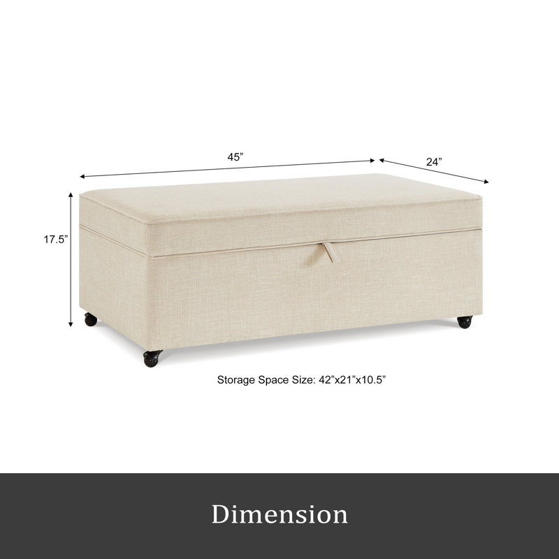 Grand repose-pieds moderne avec rangement, repose-pieds modulaire avec roulettes pour le salon, repose-pieds, repose-pieds et banc de rangement
